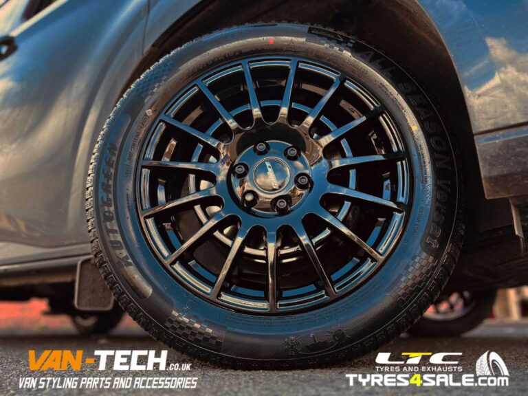 Calibre T-sport Alloy Wheels Gloss Black 18" and Autogreen AS2 All Seaon Tyres 235/55 18 104V – Ford Transit Custom MK2