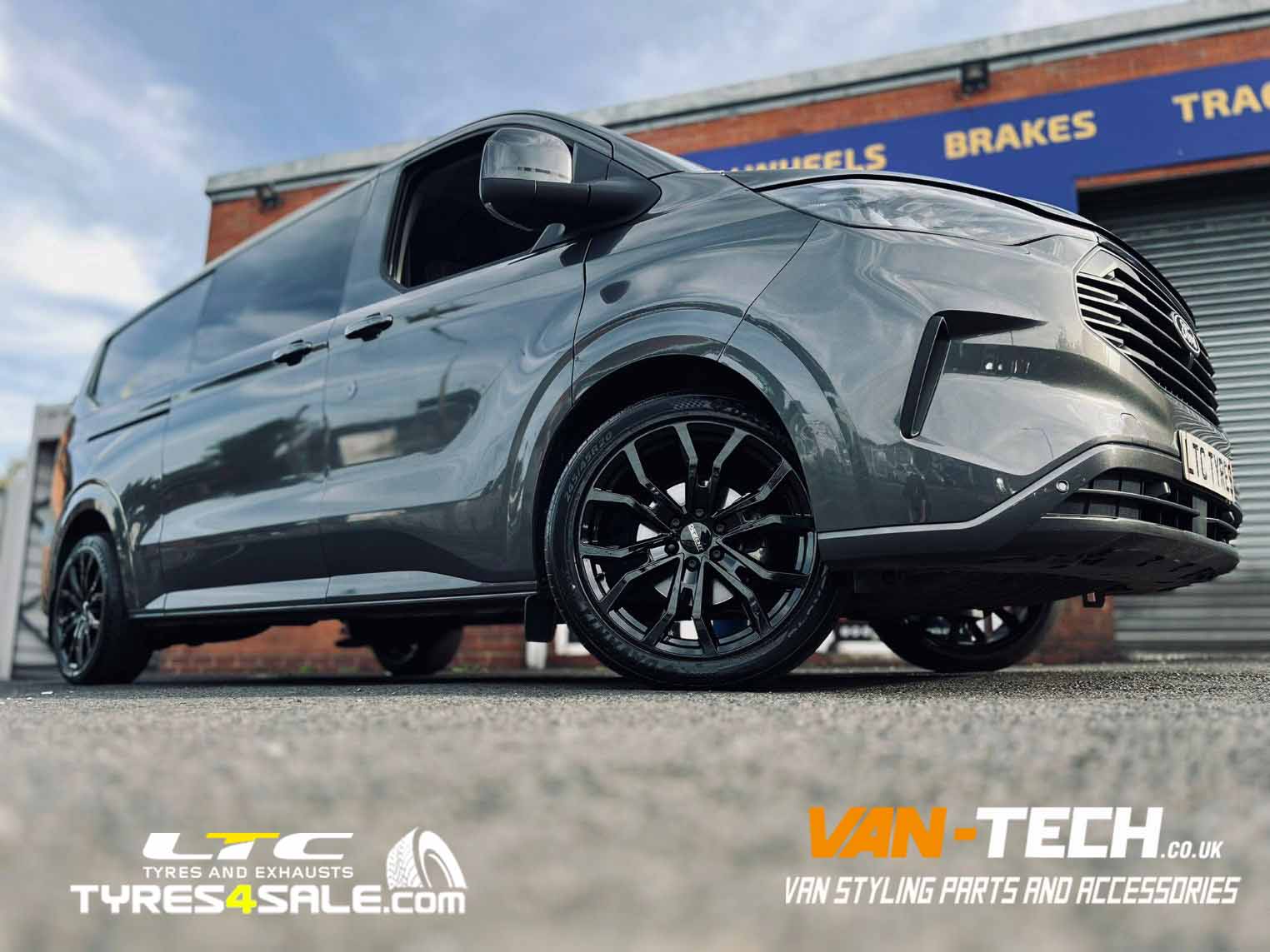 Dezent KC Alloy Wheels Gloss Black 20″ and a set of Davanti 245/45 20 100W DX640 Tyres for Ford Transit Custom MK2