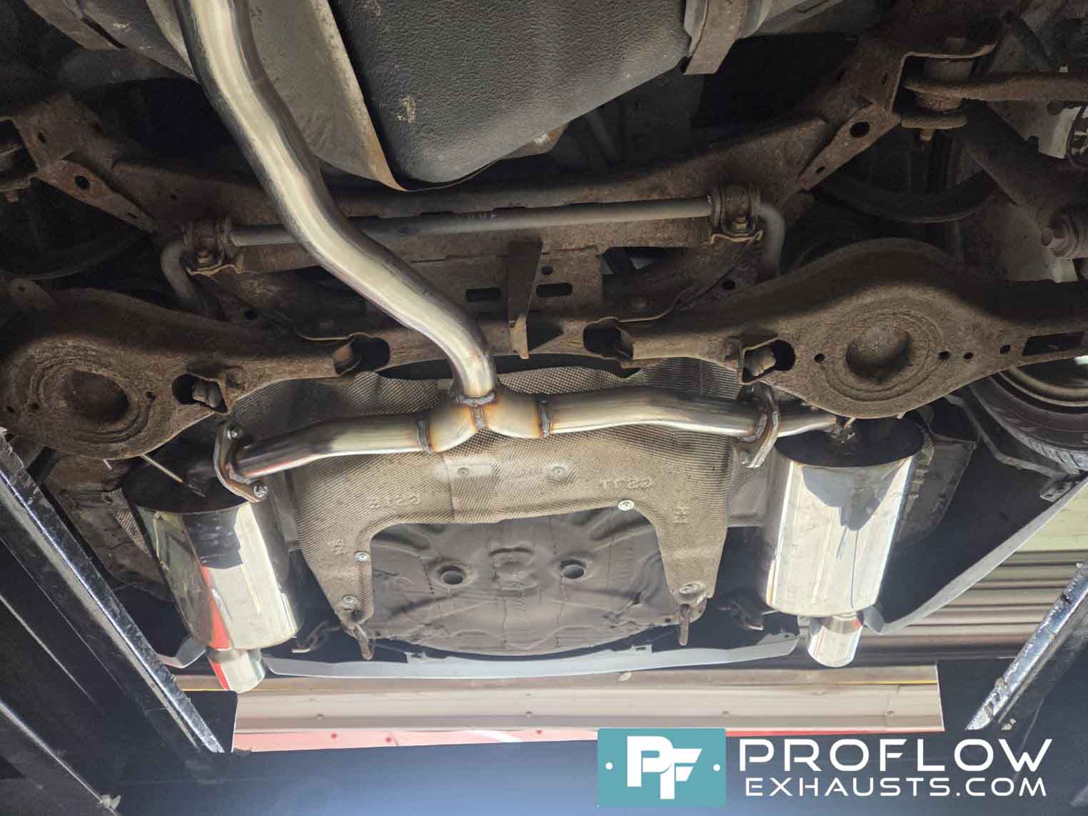 Mazda MX6 Custom Stainless Steel Exhaust - Cat, Middle and Dual Rear with TX070 Tailpipes - Proflow Exhausts