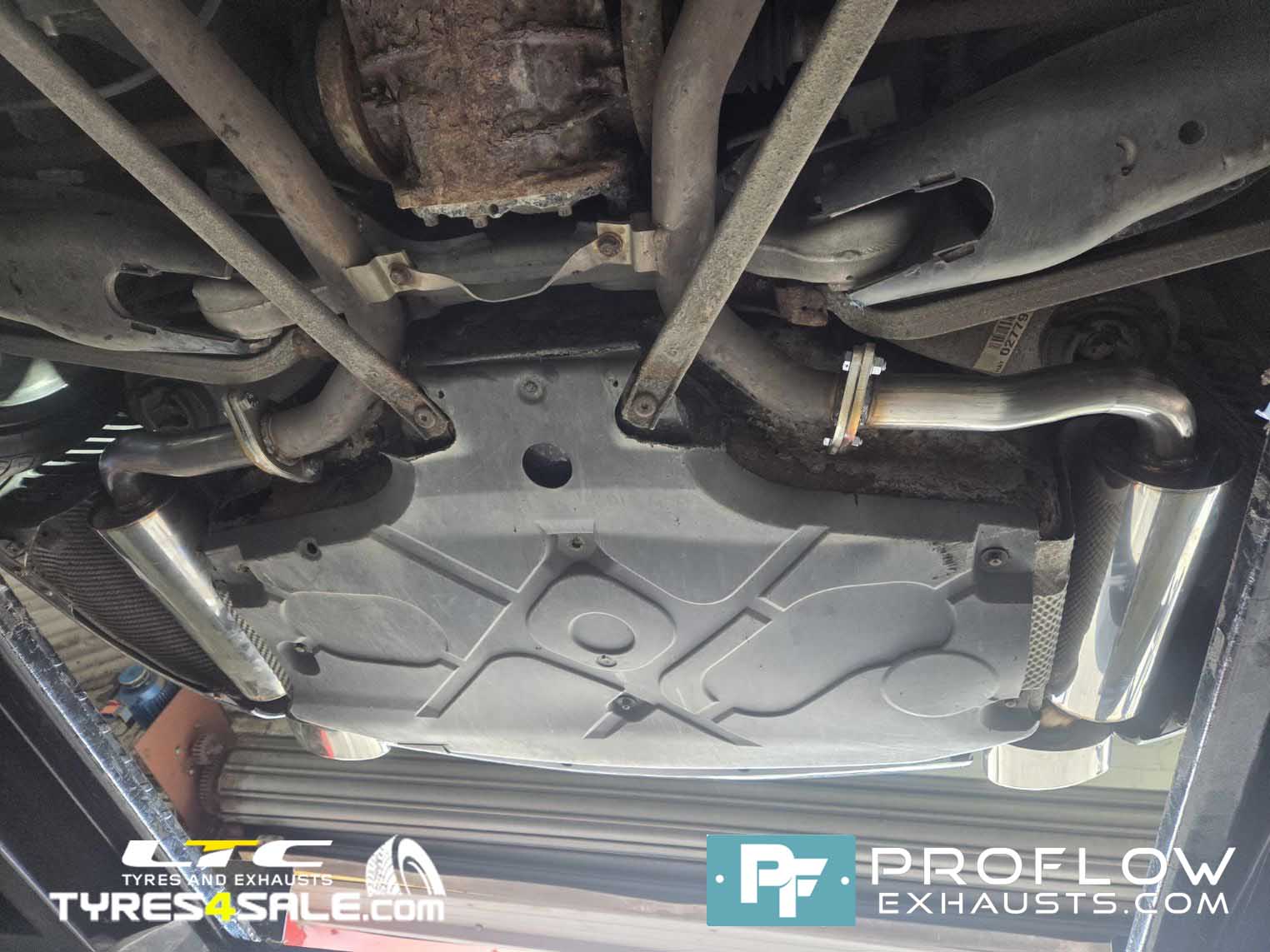 Mercedes-Benz SL AMG Custom Stainless Steel Exhaust Dual Back Box with Oval Tailpipes - Built by Proflow Exhausts