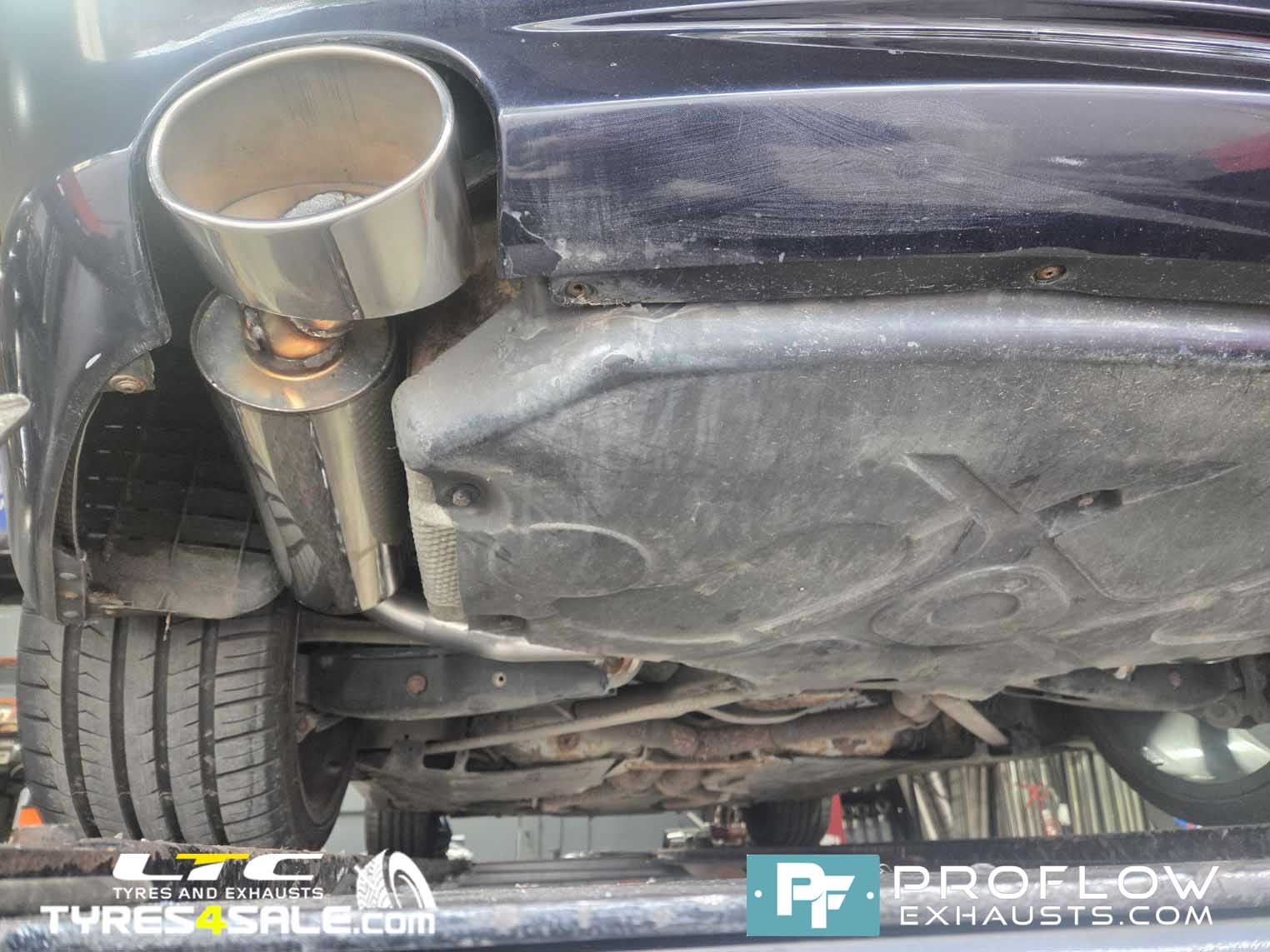 Mercedes-Benz SL AMG Custom Stainless Steel Exhaust Dual Back Box with Oval Tailpipes - Built by Proflow Exhausts