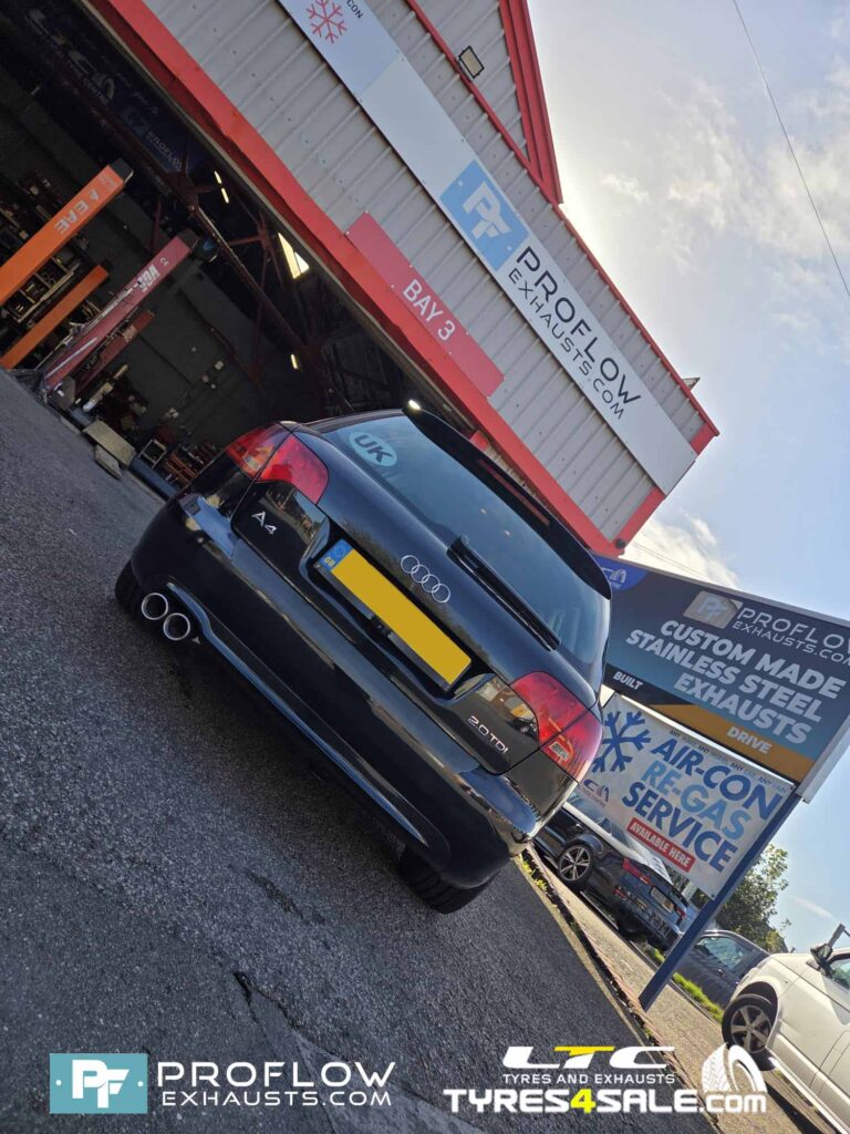 Audi A4 Custom Exhaust Middle and Rear with Twin Tailpipe made from Stainless Steel