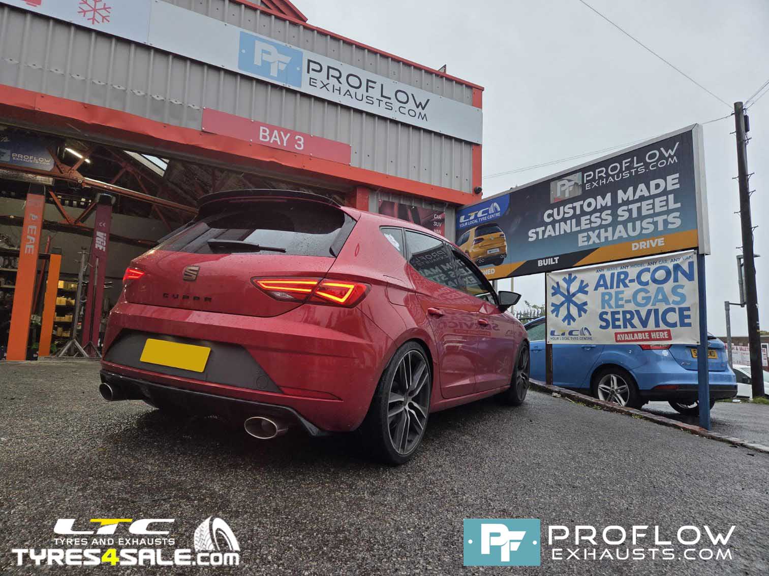 Seat Leon Cupra Custom Exhaust Middle and Rear 2.5" Pipework and Tailpipes made from Stainless Steel Built by Proflow Exhausts