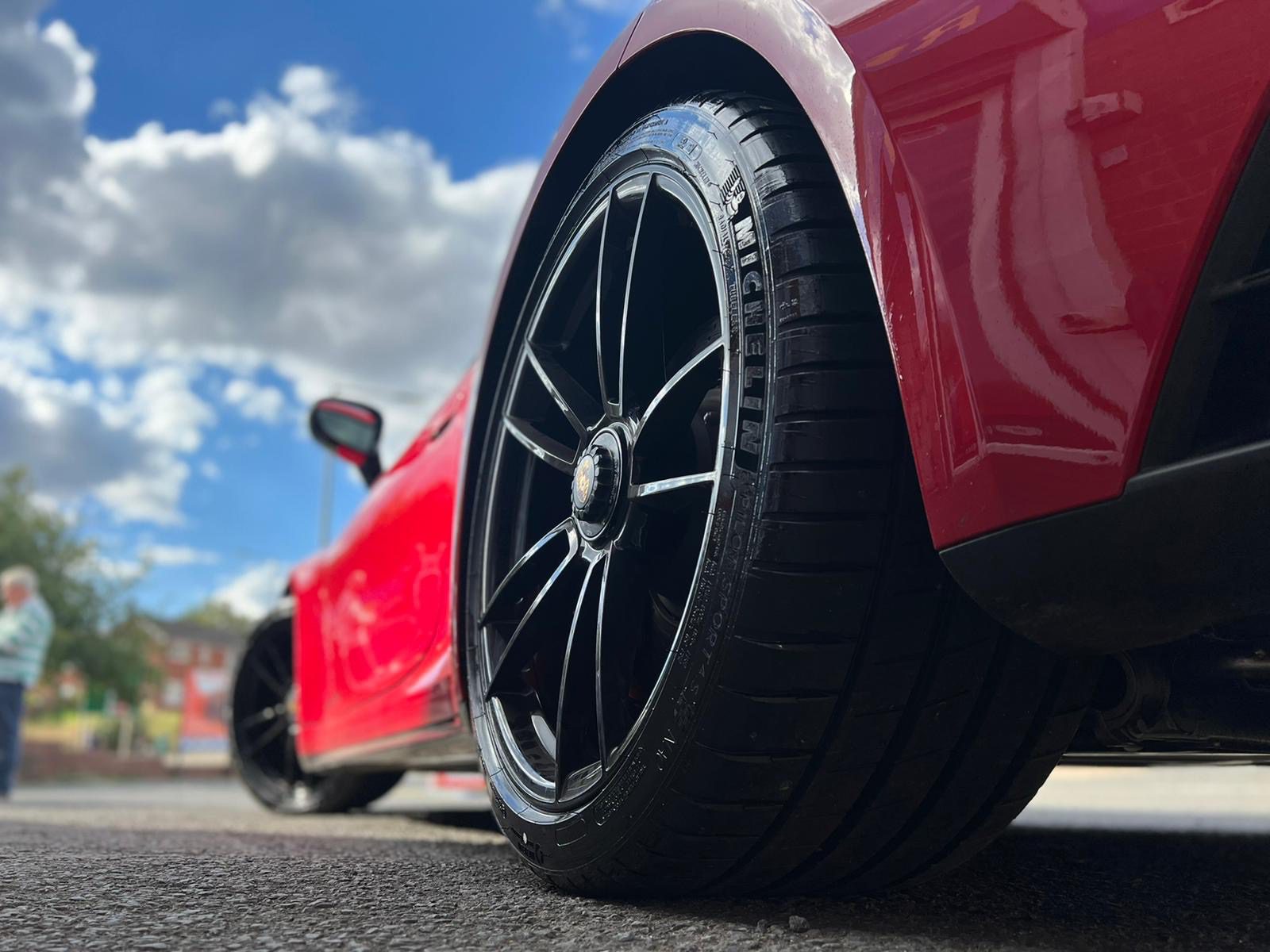 Porsche with performance tyres fitted near Stourbridge