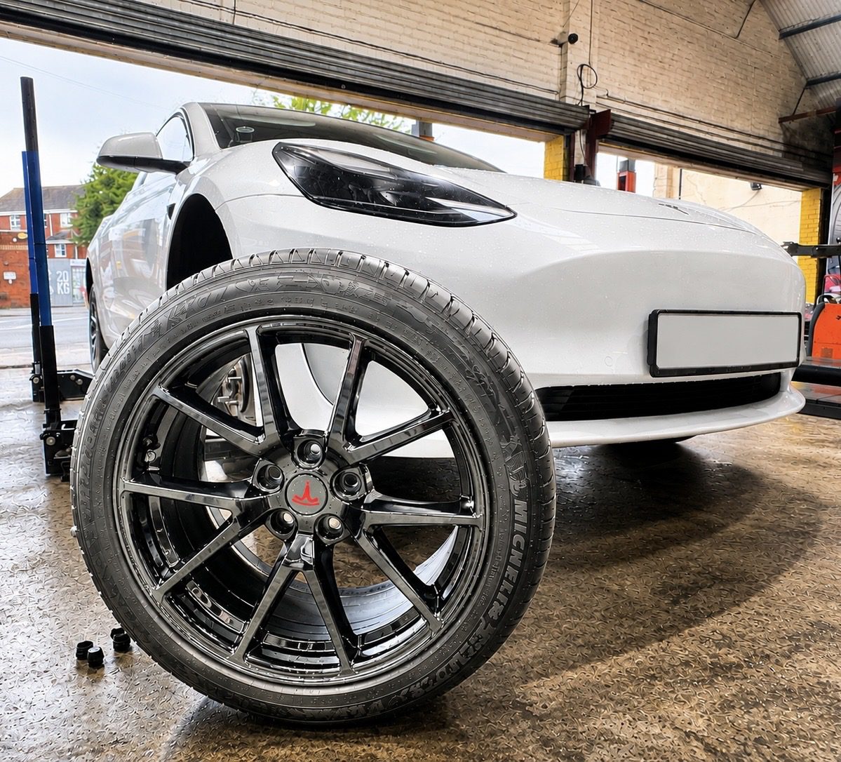 Tesla electric vehicle alloy wheel repair and refurbishment at LTC Tyres and Exhausts