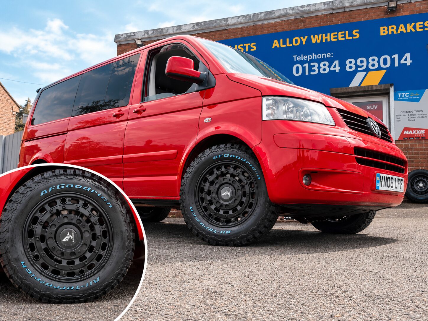 VW T4 Transporter with Black Crow AT1 Swamper alloy wheels and tyres