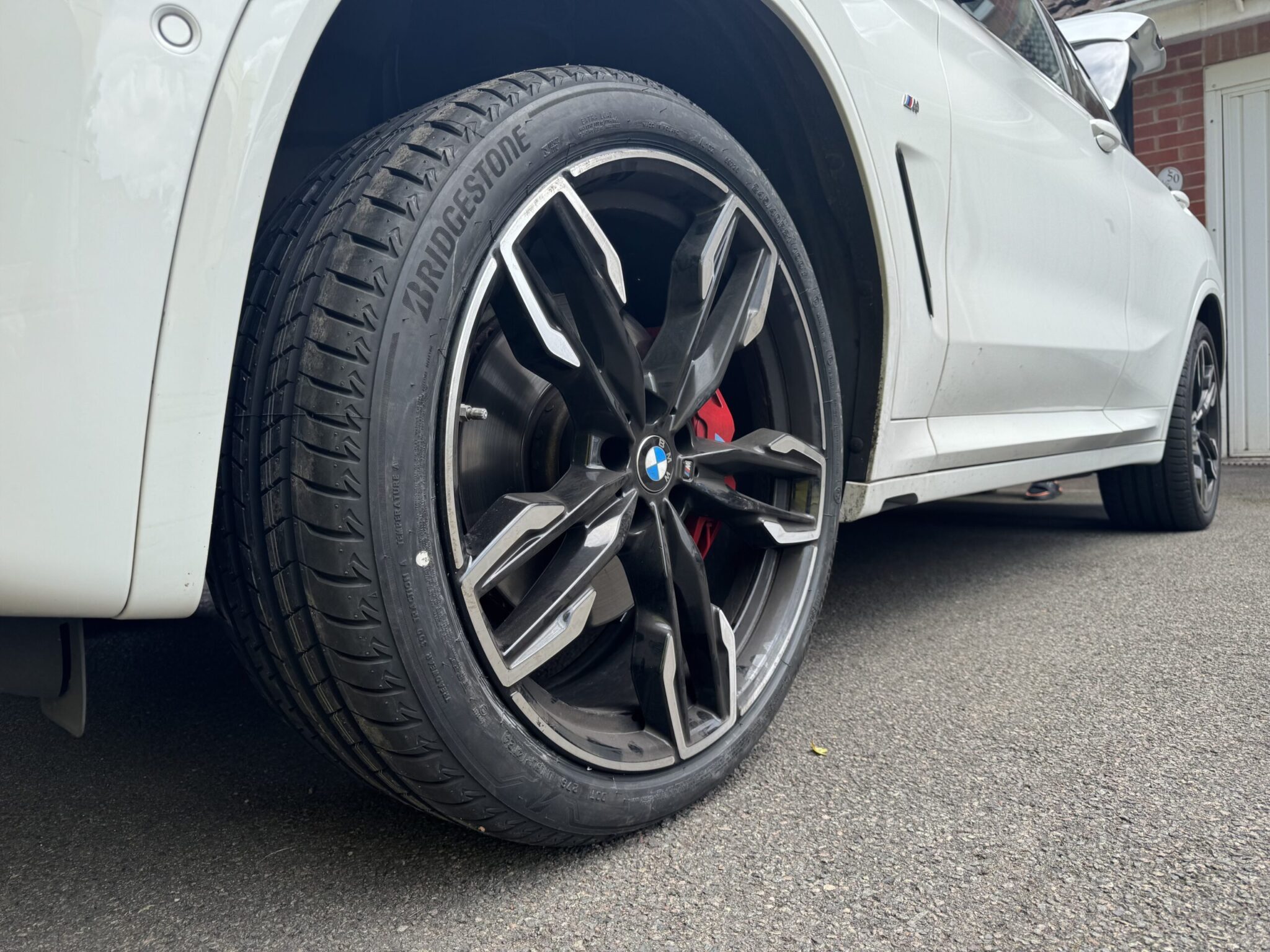 BMW with replacement tyres fitted near Hagley