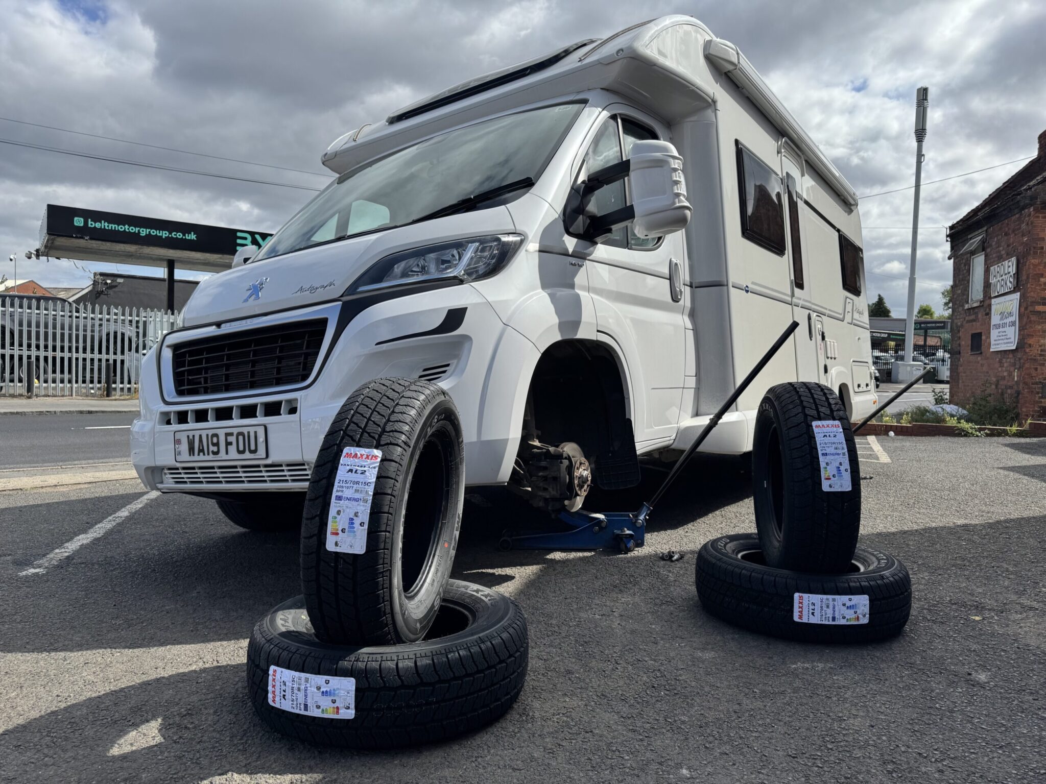 Motorhome with replacement tyres fitted by LTC Tyres and Exhausts
