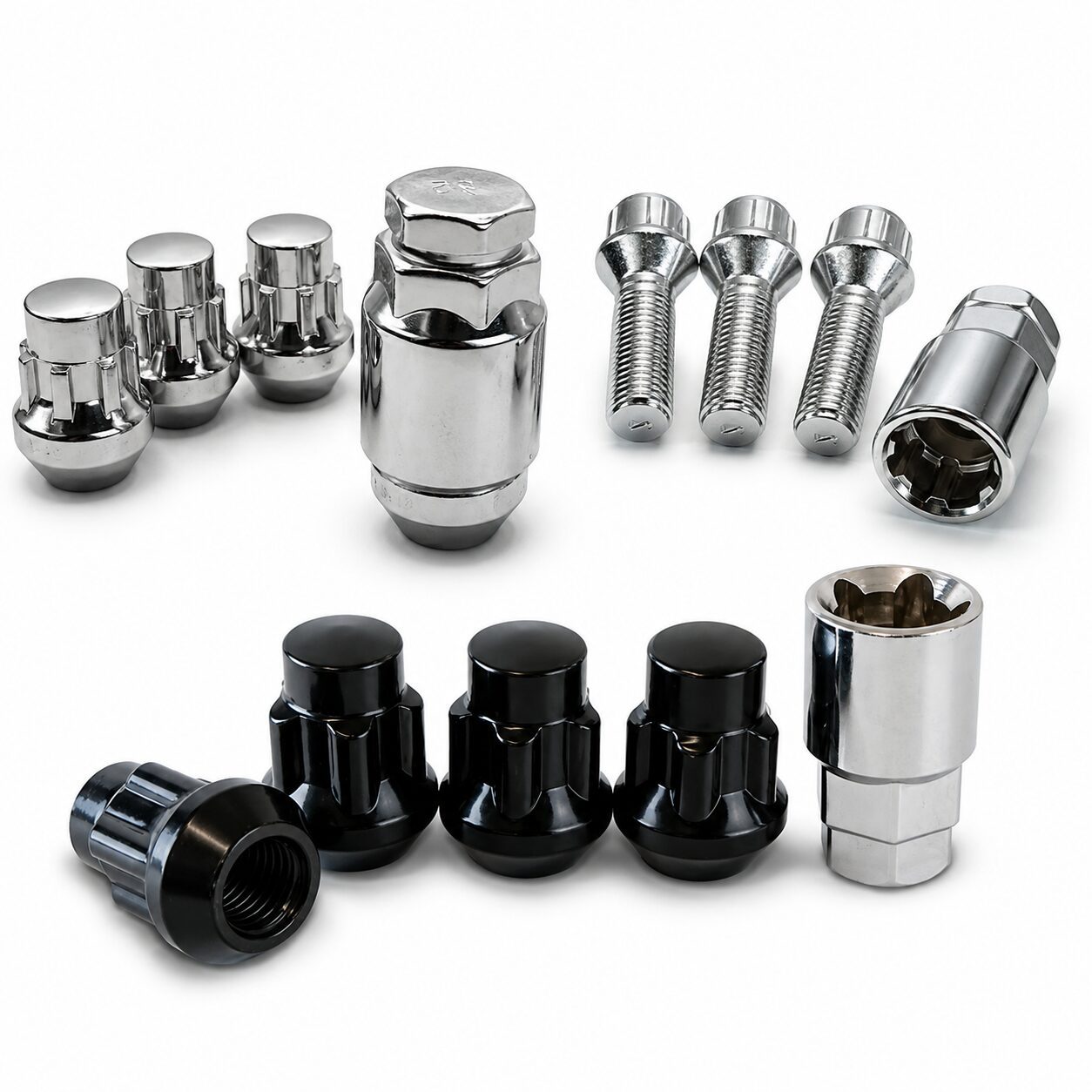 Extended locking wheel bolts for wheel spacers and aftermarket alloy wheels