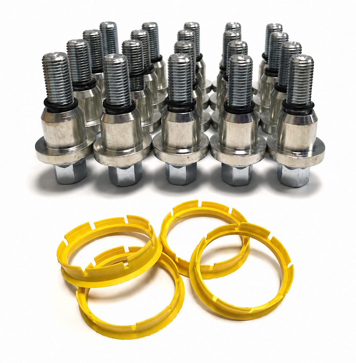 Range Rover to VW Transporter T5 T6 alloy wheel conversion kit with conversion bolts and spigot rings