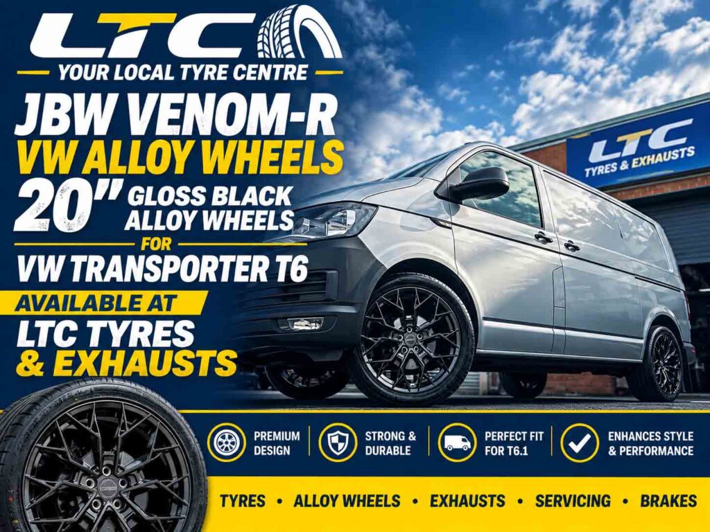 JBW Venom-R VW Alloy Wheels 20" for Transporter T6 and a set 275/40 20 106W XL Tyres