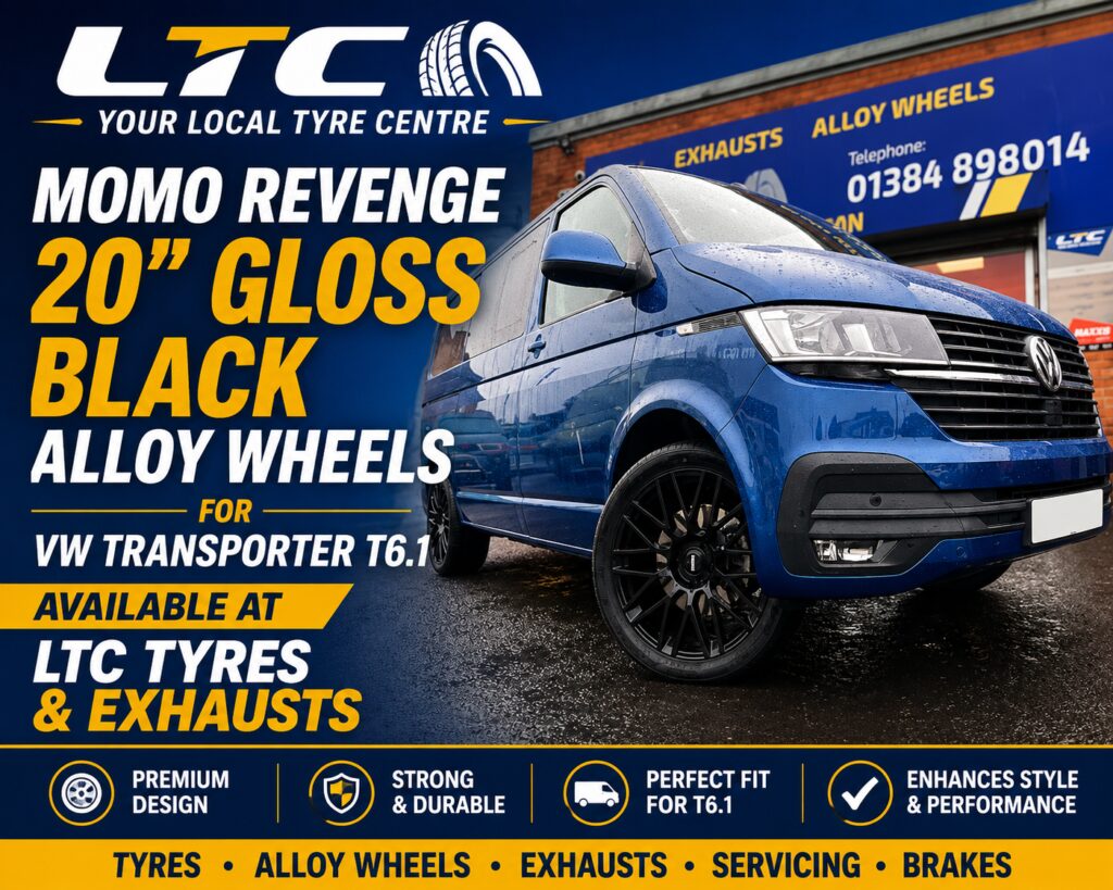 Momo Revenge 20" Alloy Wheels for VW Transporter T6.1 with 275/40R20 Milever Tyres