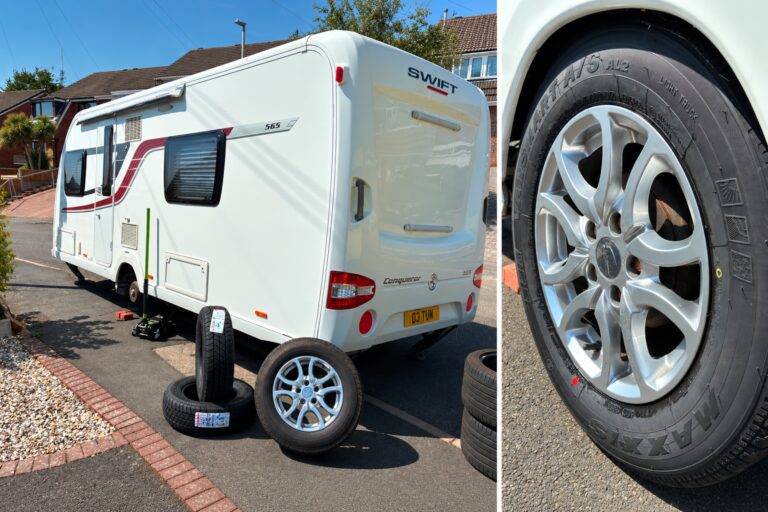 Caravan fitted with Maxxis AL2 all-season commercial tyres