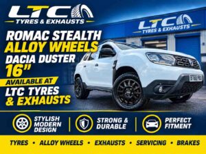 Dacia Duster Alloy Wheels Romac Stealth Satin Black 16″