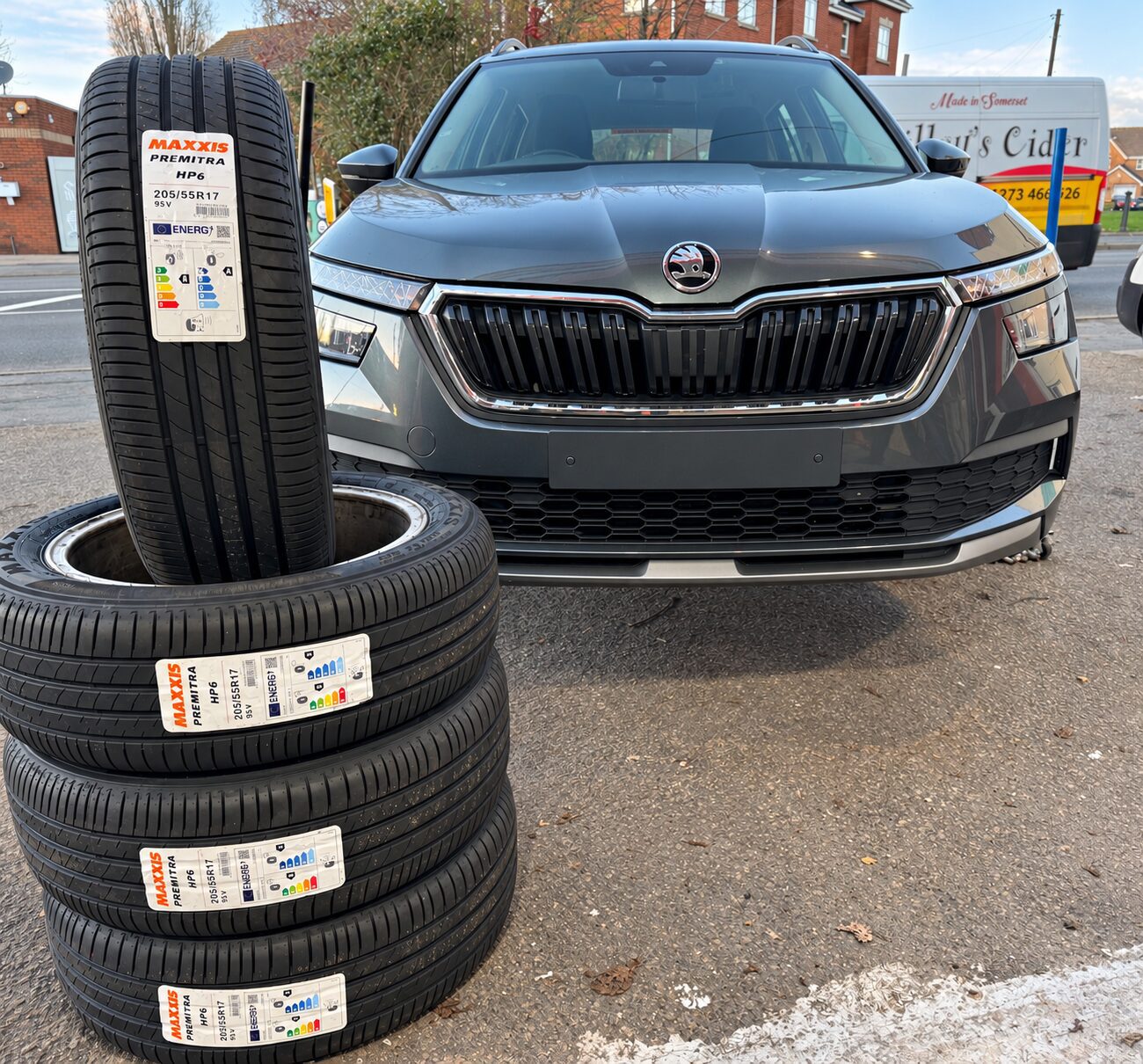 Dudley customer's Skoda Kamiq having Maxxis HP6 tyres fitted at LTC Brierley Hill