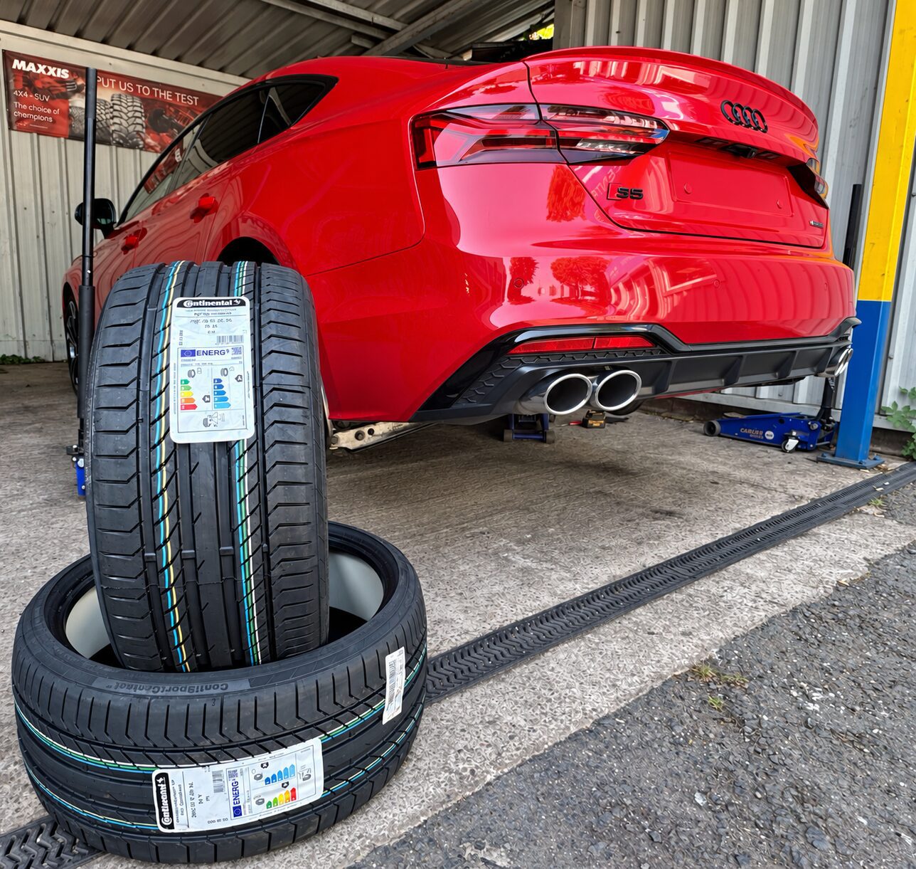 Audi S5 Quattro having Continental SportContact 7 tyres fitted at LTC Halesowen