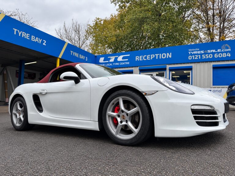 Porsche Boxster after its Goodyear tyre fitting job was completed at LTC Halesowen