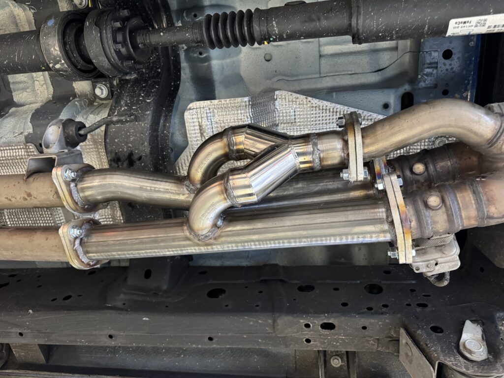 Custom-built specialist exhaust parts fabricated by LTC