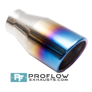 Round Slash Exhaust Tailpipe TX196 Stainless Steel Burnt-Tip- 89mm / 3.5″ - Proflow