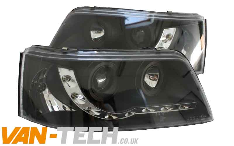 W-T5-Headlights-DRL-LED-Audi-Style-2003-2010-phl90465-2 VW Transporter T5 Headlights Black DRL LED Audi Style 2003-2010