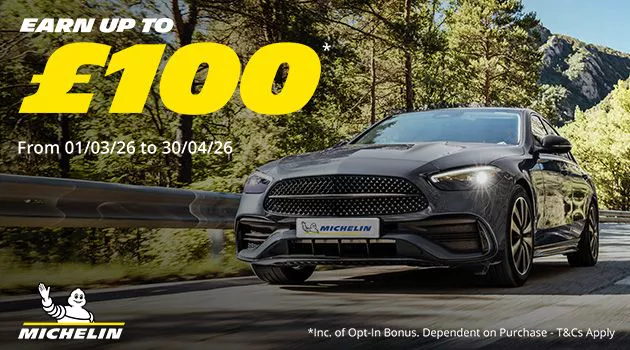 Earn up to £100 cashback on Michelin Tyres this spring at LTC Tyres and Exhausts